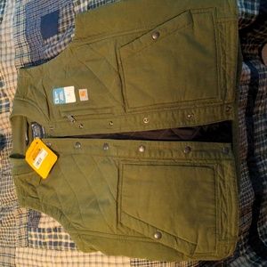 Women's rugged flex canvas insulated rib collar vest